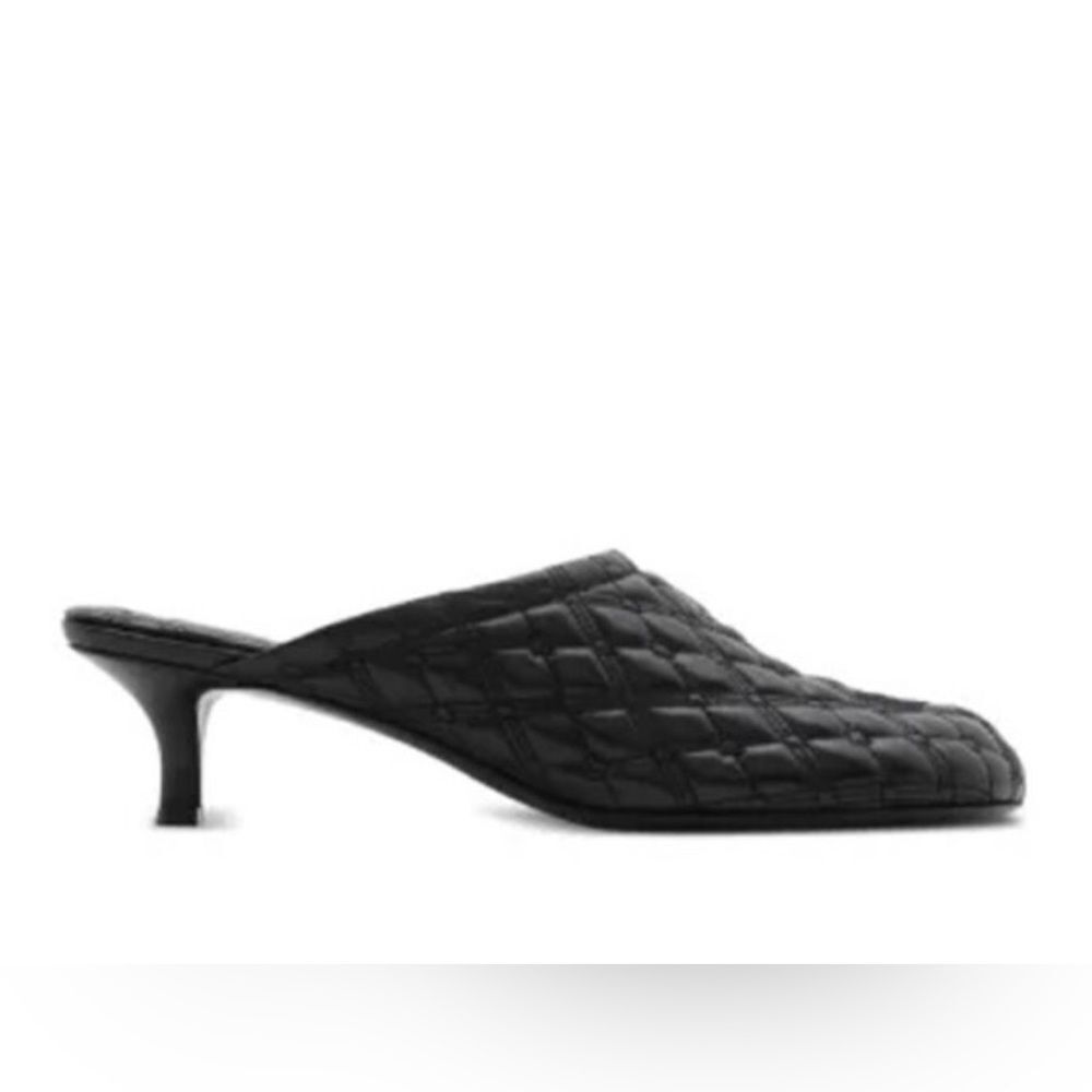 Authentic Burberry Blue Quilted Embroidered Sip on Blue Mule Shoes(Size 37) - Picture 3 of 14